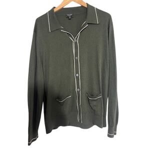 Todd Snyder Men's sz XL Olive Green Mn’s Cardigan Silk/Cotton